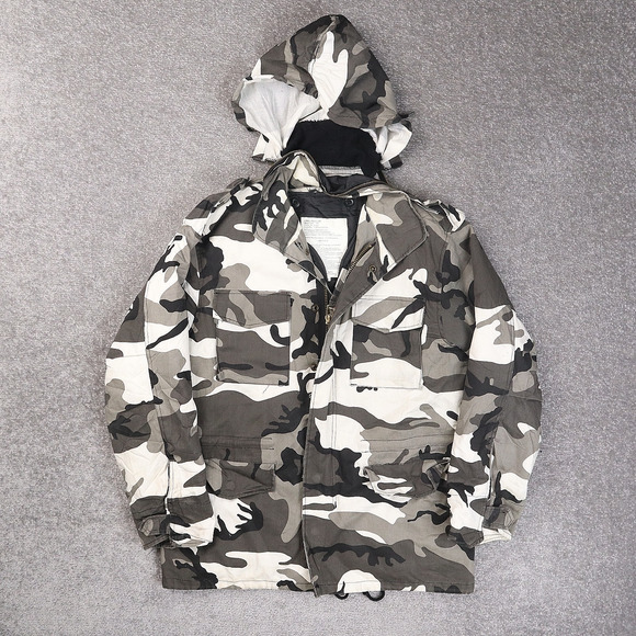 Rothco Other - Rothco Ultra Force Urban Camouflage Snow Small Long Sleeve Zip Snap Hood Jacket